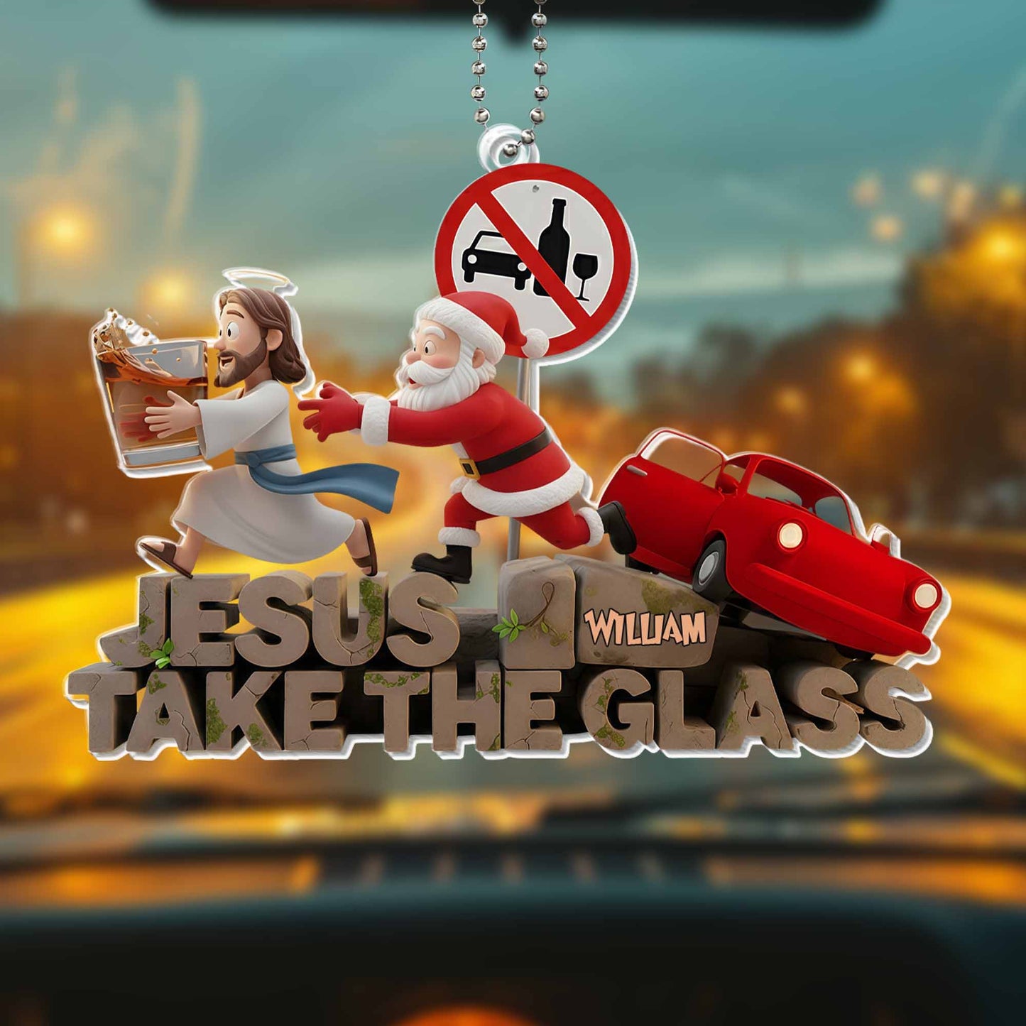 Jesus Take The Glass Featuring Santa Claus and Jesus