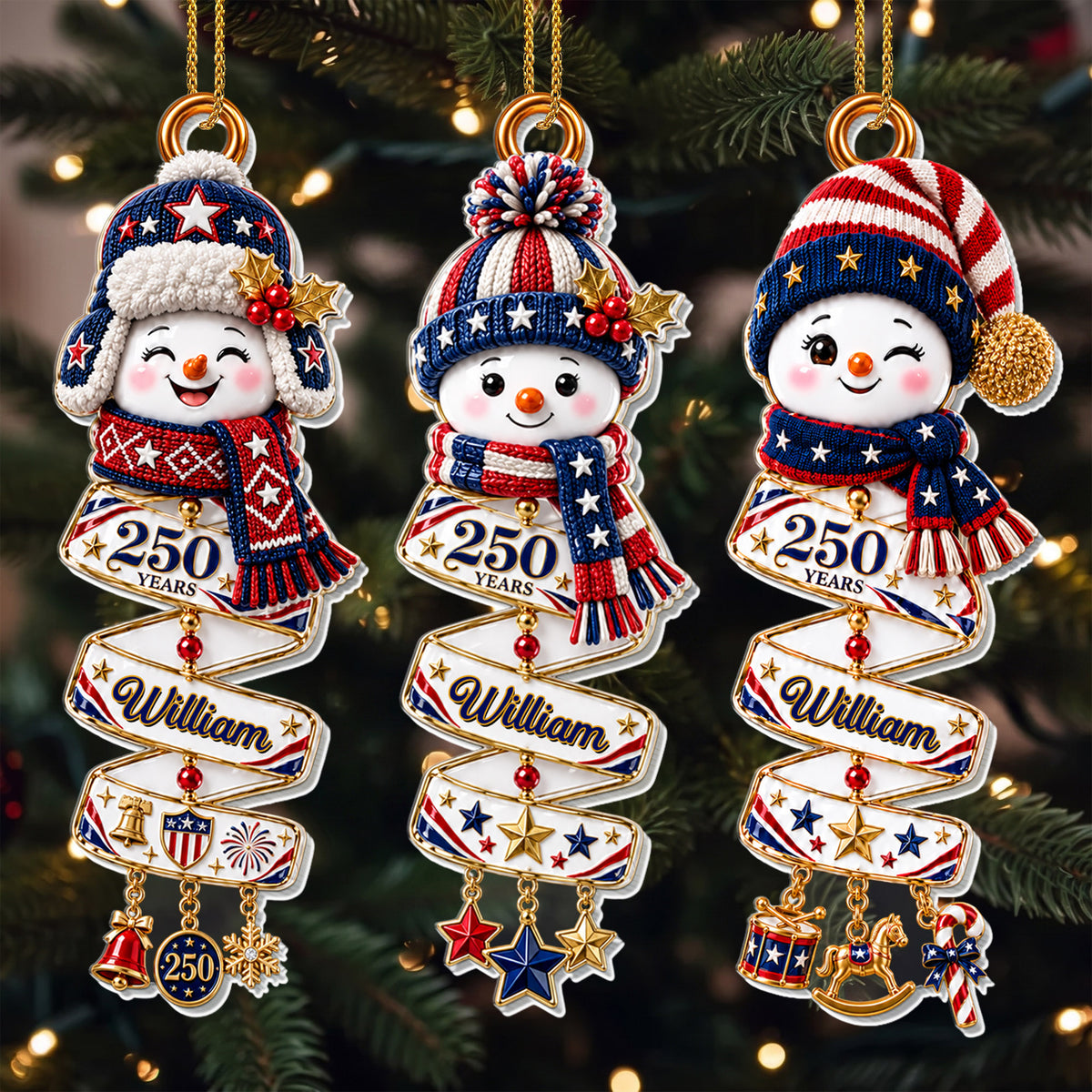 Celebrating Our Anniversary Snowman With Festive Stars And Holiday Ornaments - Personalized Custom Acrylic Ornament, Christmas Gift - XMAS347_ACO
