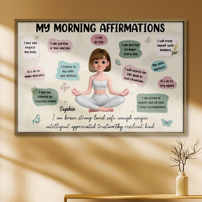 My Morning Affirmations With Young Girl and Yoga Pose
