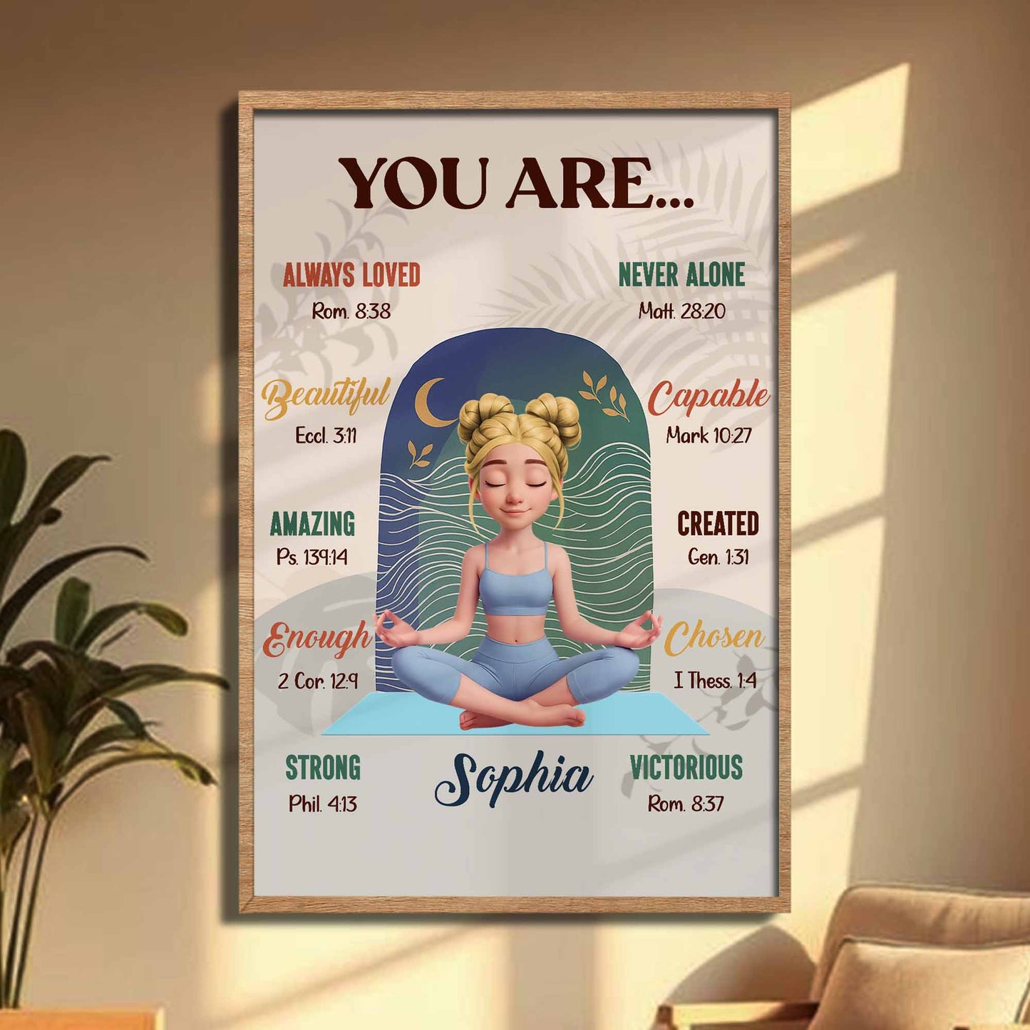 You Are Always Loved, Meditating Girl Inspirational Poster