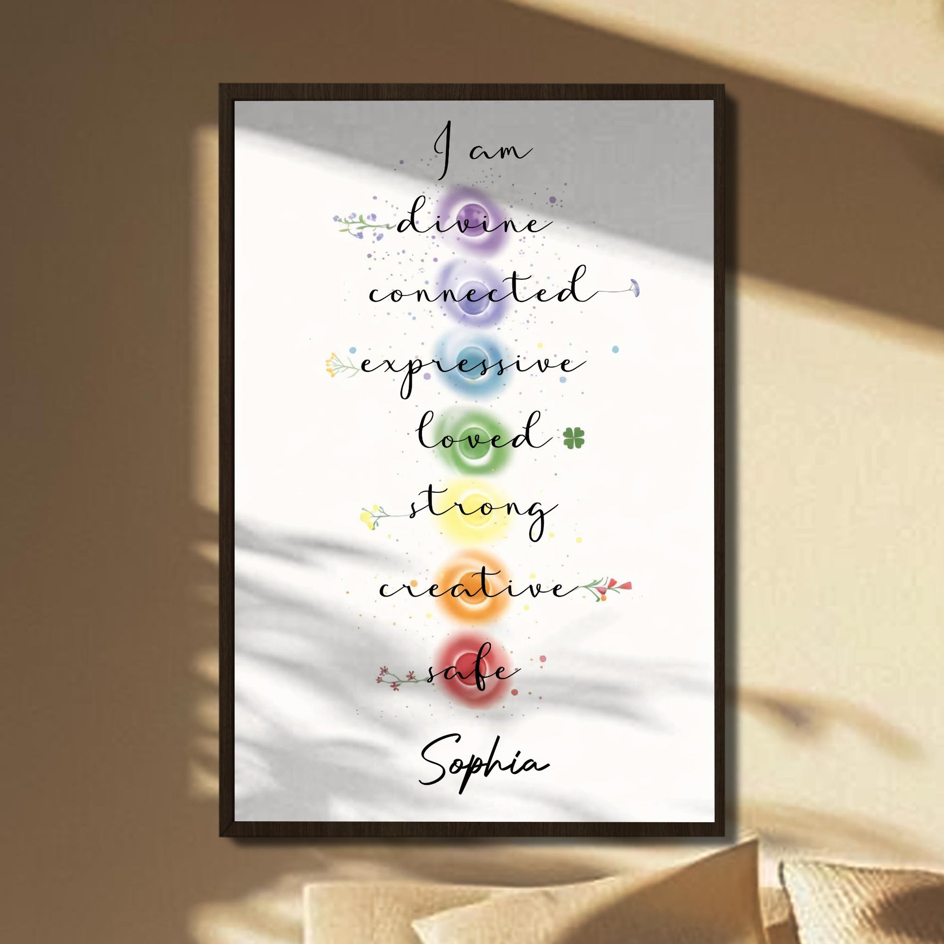 I Am Divine Connected Expressive Loved Strong Creative Safe Poster