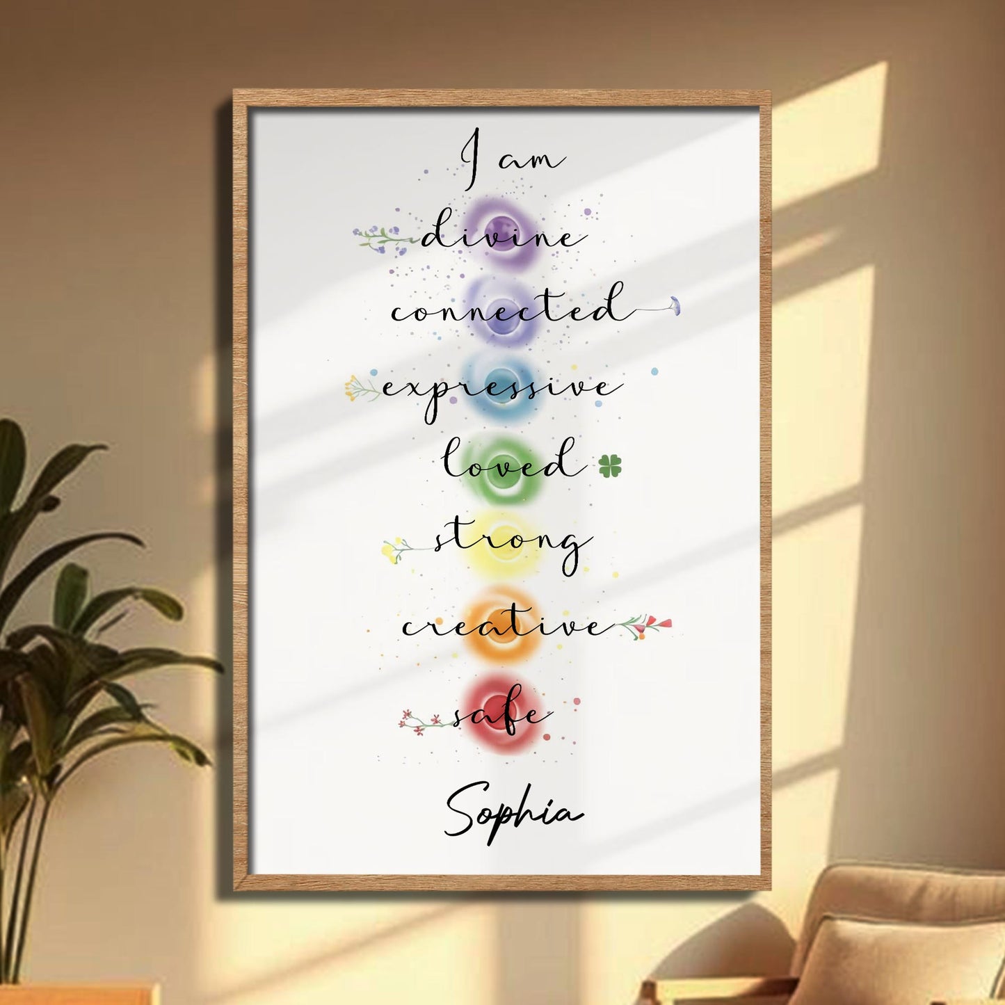 I Am Divine Connected Expressive Loved Strong Creative Safe Poster