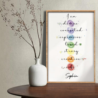 I Am Divine Connected Expressive Loved Strong Creative Safe Poster