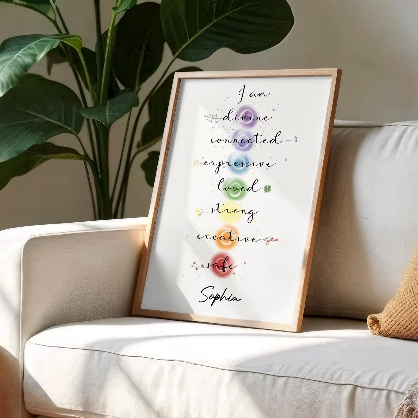 I Am Divine Connected Expressive Loved Strong Creative Safe Poster