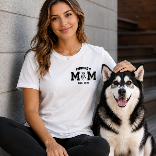 Dad Est Custom Dog T-shirt With Pet Illustration - Personalized Custom Unisex T-shirt, Hoodie - PET172_WBAS