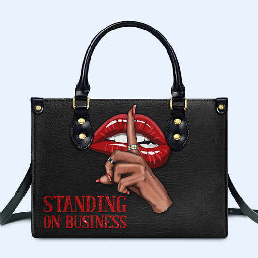 Standing On Business - Bolso de mano de cuero personalizado - business01