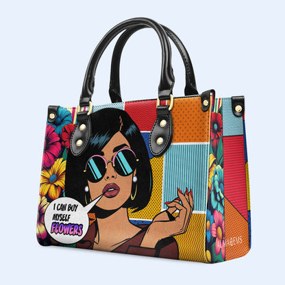 Je peux m'acheter des fleurs - Sac à main en cuir personnalisé - buyf05