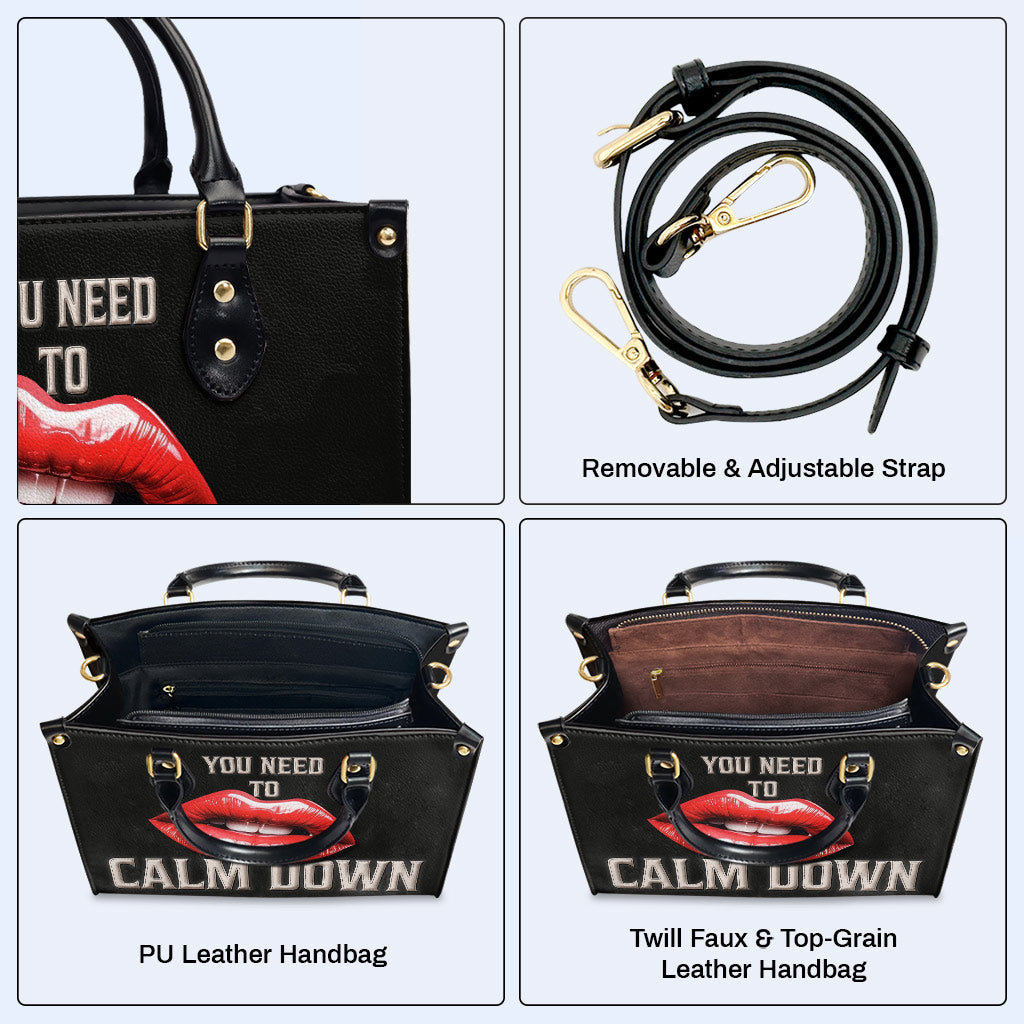 Calm Down - Bolso de mano de cuero personalizado - calmdown03