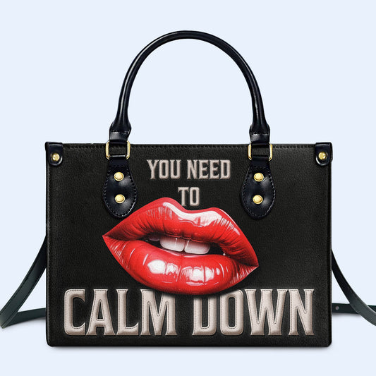 Calm Down - Bolso de mano de cuero personalizado - calmdown03