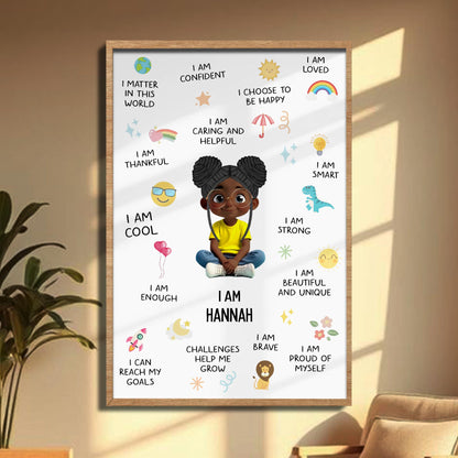 I Am Confident, Brave, And Beautiful Custom Poster - Personalized Custom Vertical Poster - KID324_VPOS