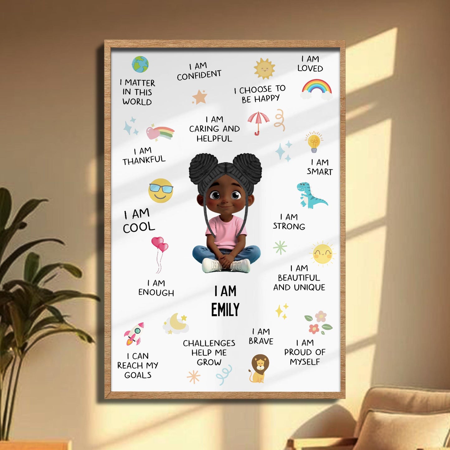 I Am Confident, Brave, And Beautiful Custom Poster - Personalized Custom Vertical Poster - KID324_VPOS