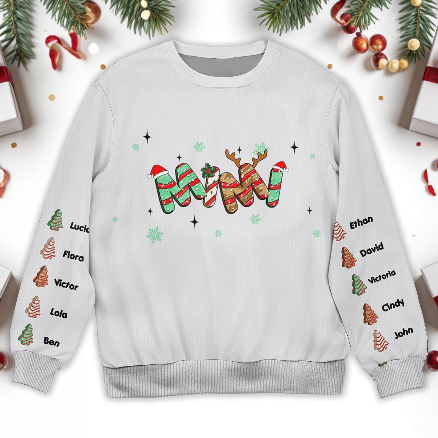 Festive Holiday Celebrations Sweatshirt - Personalized Custom Ugly Sweatshirt, Unisex Wool Jumper  - GRM024_TWS