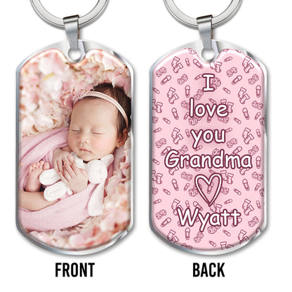 Cherished Bond Between Grandma And Grandchild - Personalized Custom Keychain - GRM048_KCH