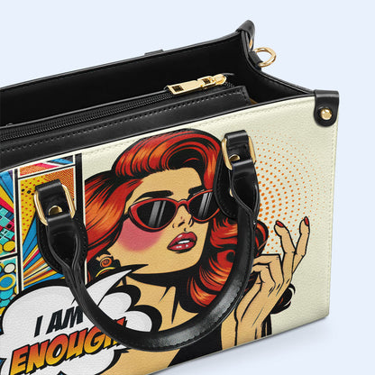 I Am Enough - Personalized Custom Leather Handbag - enough01