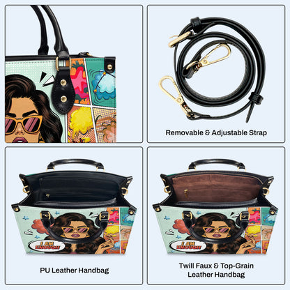 Soy suficiente - Bolso de mano de cuero personalizado - enough02