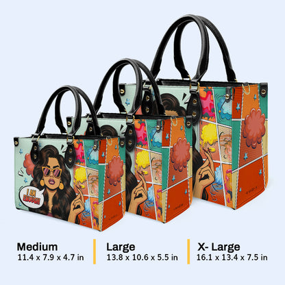 Soy suficiente - Bolso de mano de cuero personalizado - enough02