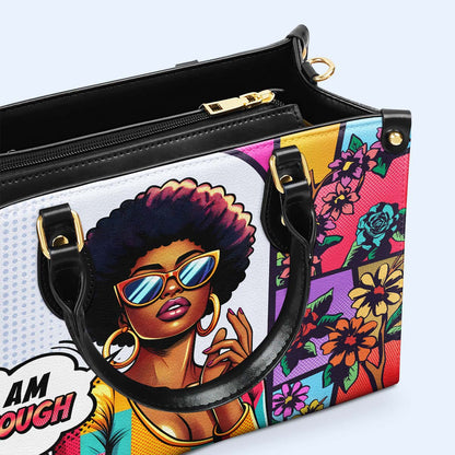 Je suis assez - Sac à main en cuir personnalisé - enough04