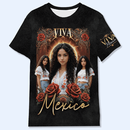 VIVA MEXICO - T-shirt unisexe personnalisé imprimé sur toute la surface - HS030_3T