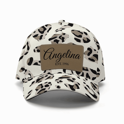 Gorra con estampado de leopardo - Gorra personalizada personalizada, gorra de béisbol con estampado integral - DG032_BAC