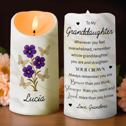 Endereza tu Corona, Palabras de Aliento para tu Nieta - Vela LED Personalizada - GDT324_LECA