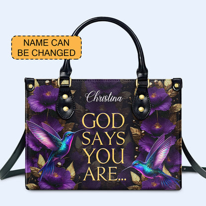 Dieu dit que vous êtes - Colibris - Sac à main en cuir personnalisé - hmb_you_are_1 ag30