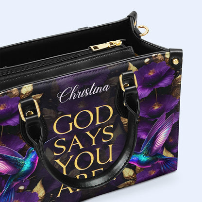 Dieu dit que vous êtes - Colibris - Sac à main en cuir personnalisé - hmb_you_are_1 ag30