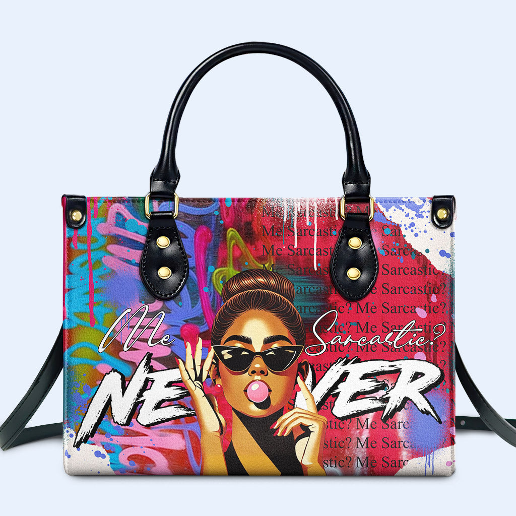 Moi, sarcastique ? Jamais ! - Sac à main en cuir personnalisé - DG084_HB