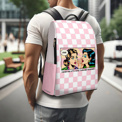 J'ai entendu dire qu'elle soulevait plus de poids que son mari - Sac à dos en cuir personnalisé - BP_FN03