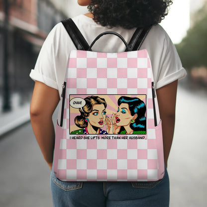 J'ai entendu dire qu'elle soulevait plus de poids que son mari - Sac à dos en cuir personnalisé - BP_FN03