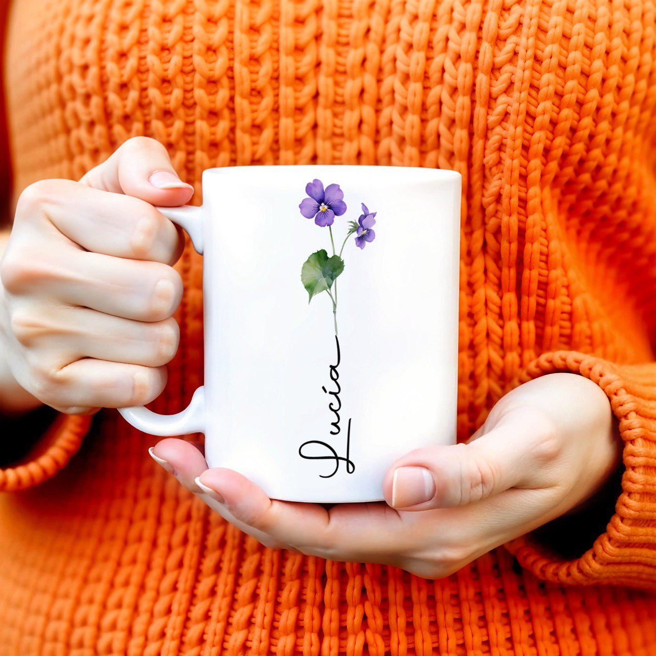 Celebrate Everyday Moments Violet Flowers Touch - Personalized Custom Coffee Mug - CPL020_MG