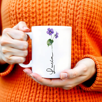 Celebrate Everyday Moments Violet Flowers Touch - Personalized Custom Coffee Mug - CPL020_MG