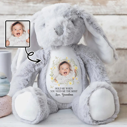 Hold Me When You Need Me The Most, Bunny With Photo Frame - Personalized Stuffed Bunny - GRK018_BUN
