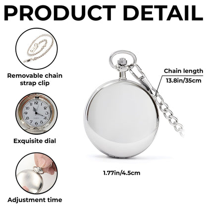 I Will Love You Until The End Of Time, Flowers - Personalized Silver Plated Pocket Watch - CPL052_SWATCH
