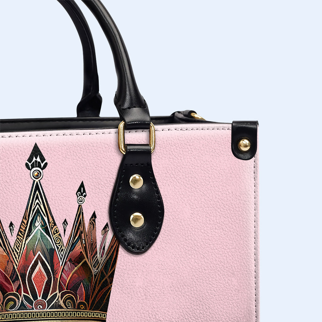 Queen Pink - Personalized Custom Leather Handbag - queen02pink