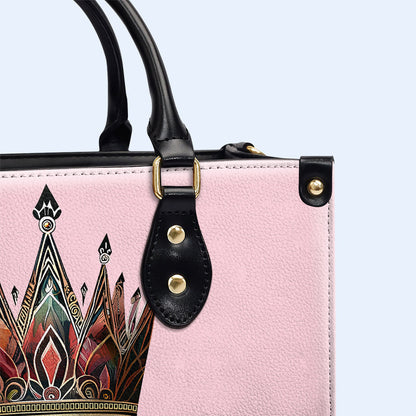 Queen Pink - Personalized Custom Leather Handbag - queen02pink