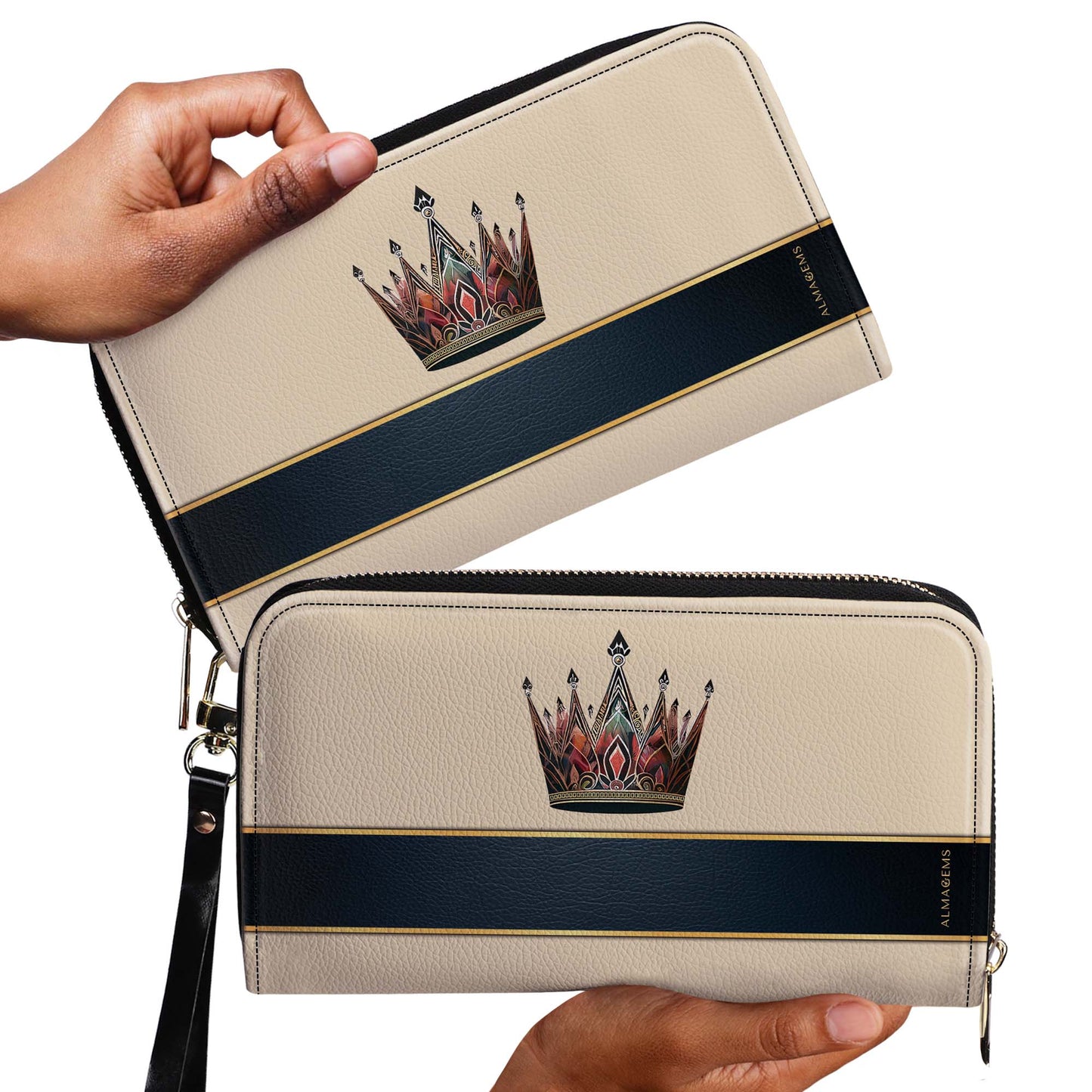 Queen Beige - Women Leather Wallet - queen02beigeWL
