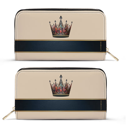Queen Beige - Women Leather Wallet - queen02beigeWL