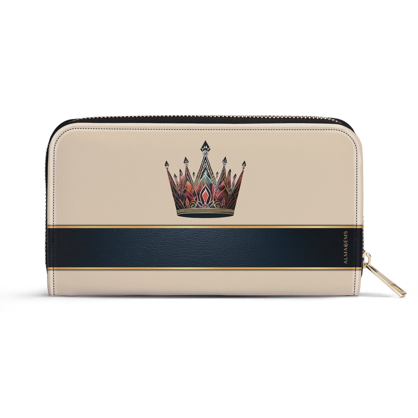 Queen Beige - Women Leather Wallet - queen02beigeWL
