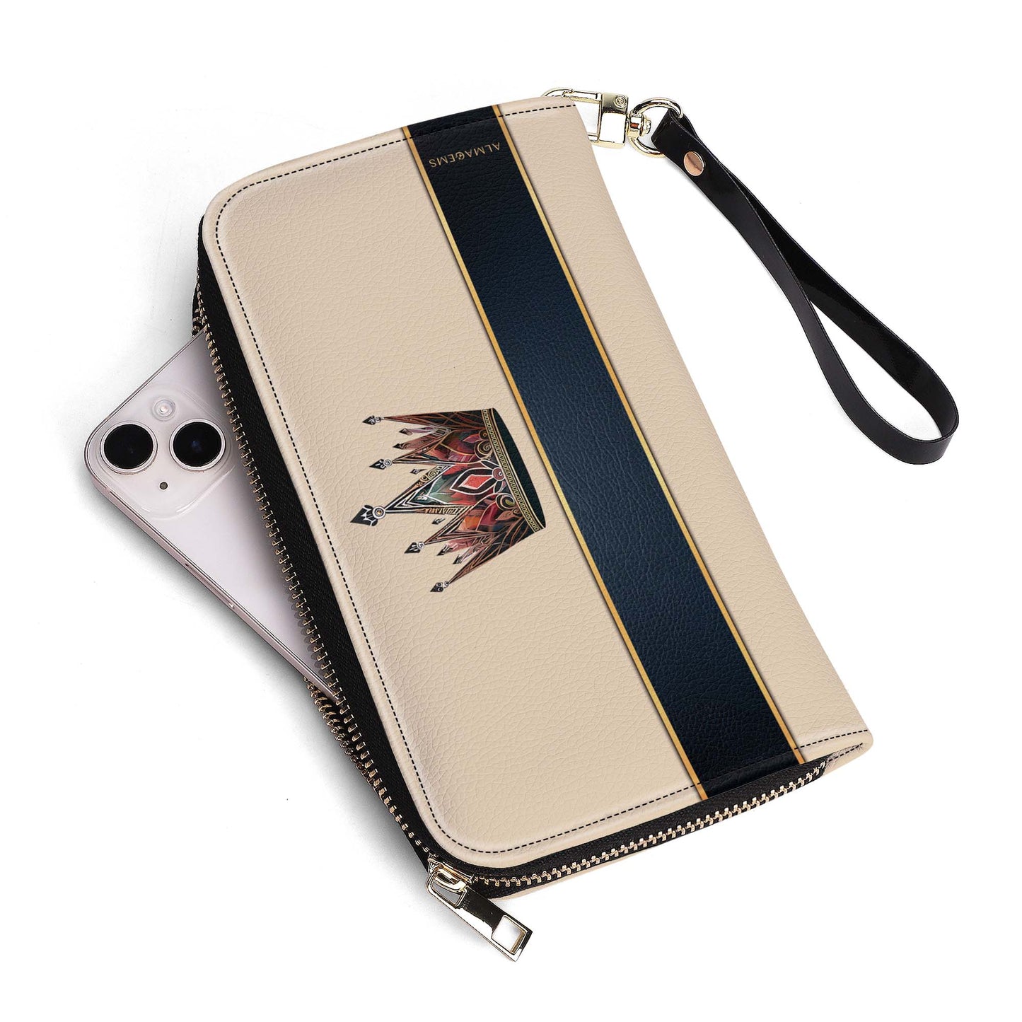 Queen Beige - Women Leather Wallet - queen02beigeWL