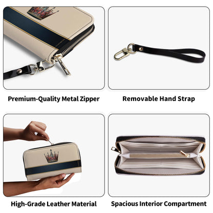 Queen Beige - Women Leather Wallet - queen02beigeWL