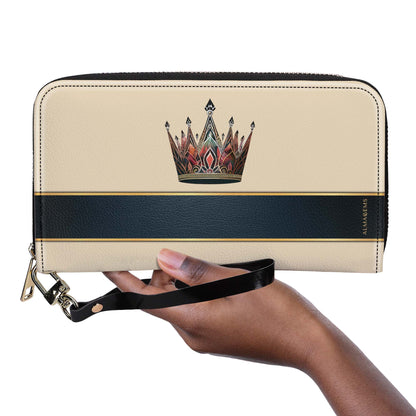 Queen Beige - Women Leather Wallet - queen02beigeWL