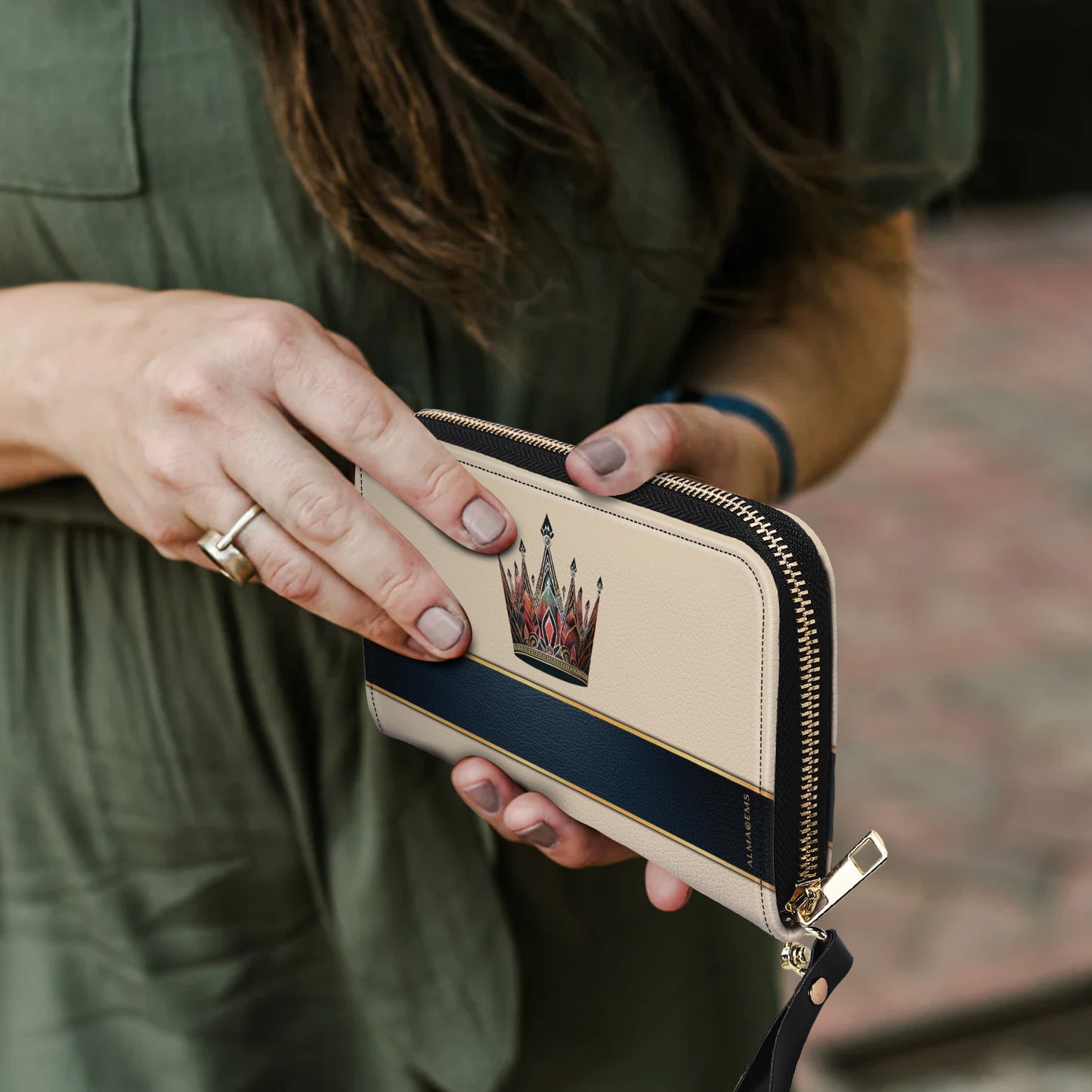 Queen Beige - Women Leather Wallet - queen02beigeWL