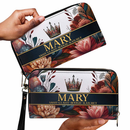 Queen Flowers - Women Leather Wallet - queen02flowersWL