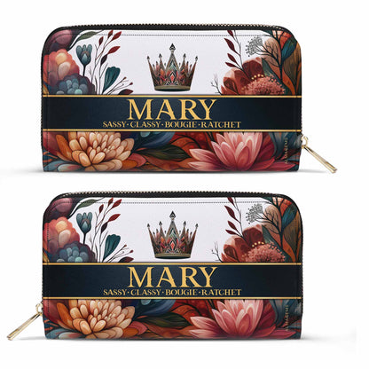 Queen Flowers - Women Leather Wallet - queen02flowersWL