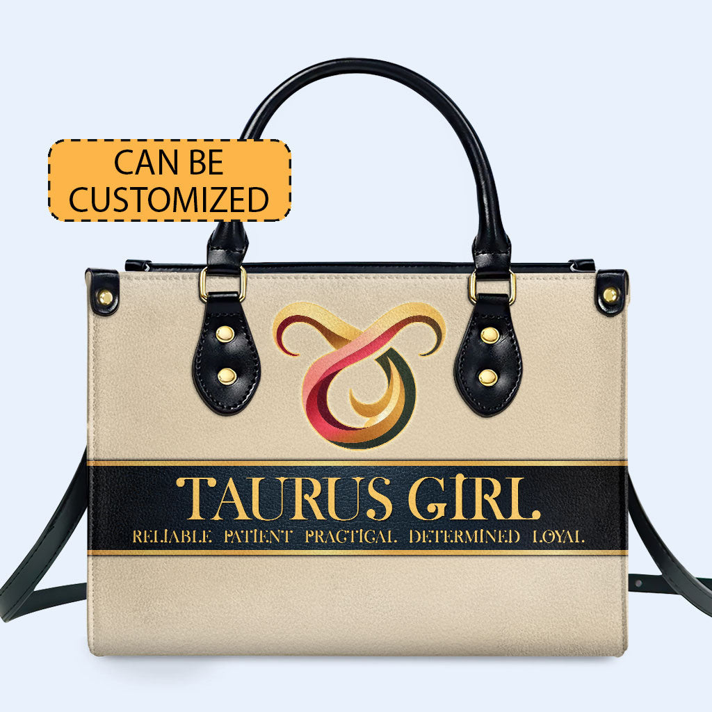 Zodiac Queen Beige - Bolso de mano de cuero personalizado - queen05beige