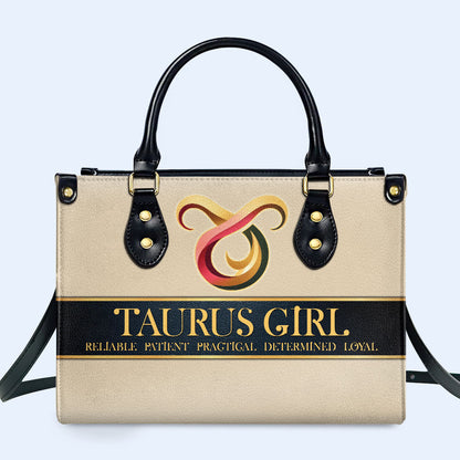 Zodiac Queen Beige - Bolso de mano de cuero personalizado - queen05beige