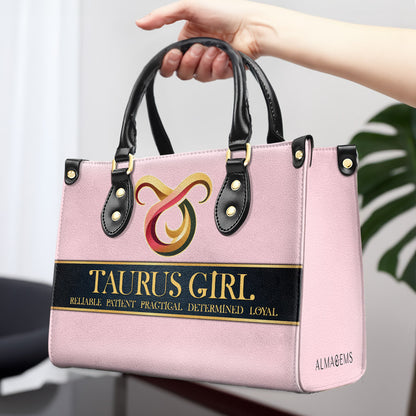 Sac à main en cuir personnalisé Zodiac Queen Pink - queen05pink