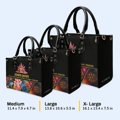 Zodiac Queen Black 08 - Bolso de mano de cuero personalizado - queen08black