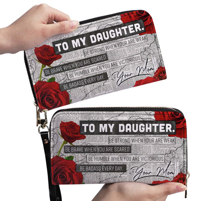 À ma fille - Portefeuille en cuir pour femme - WW04