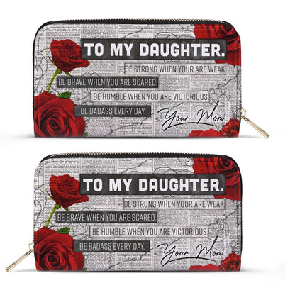 À ma fille - Portefeuille en cuir pour femme - WW04